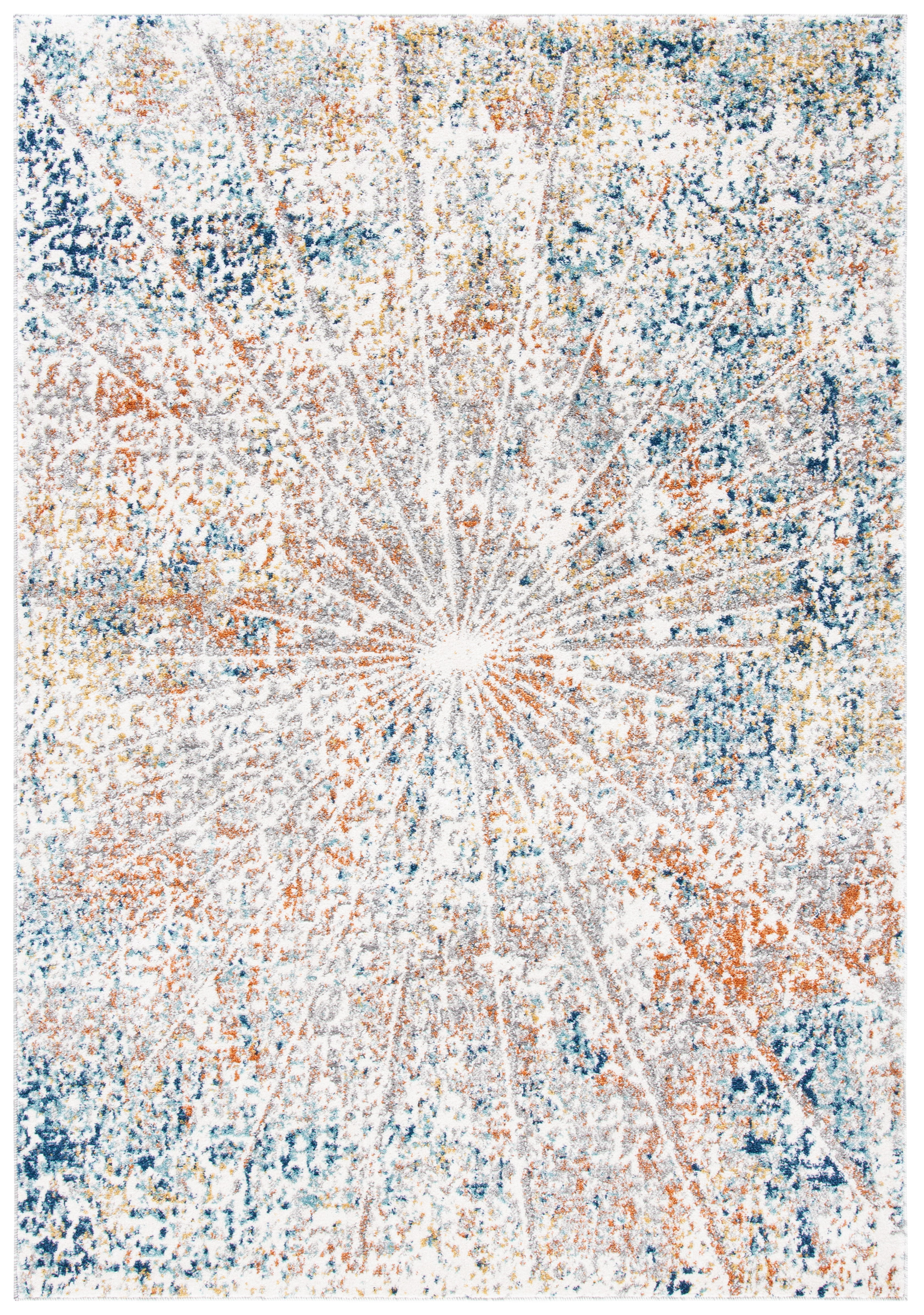 SAFAVIEH Aston Alys Abstract Area Rug, Ivory/Navy, 5'3" x 7'7"