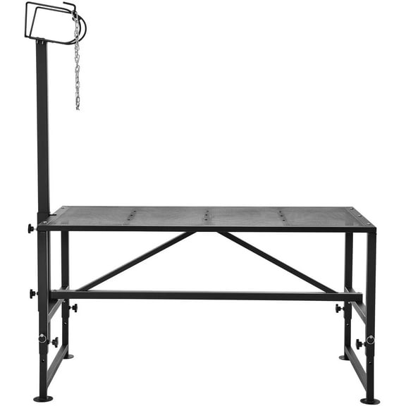 Livestock Stand, Metal Livestock Milking and Shearing Stand 21" to 33" Adjustable Height, with Headpiece and Nose Loop