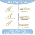 thumbnail image 6 of 6Pcs 3 Styles 2 Colors Fold Over Jewelry Clasp Bowknot Rhinestone Foldover Extension Clasp Platinum Gold Watch Band Clasps for Bracelet Necklace Making DIY Jewelry Extender for DIY, 6 of 7