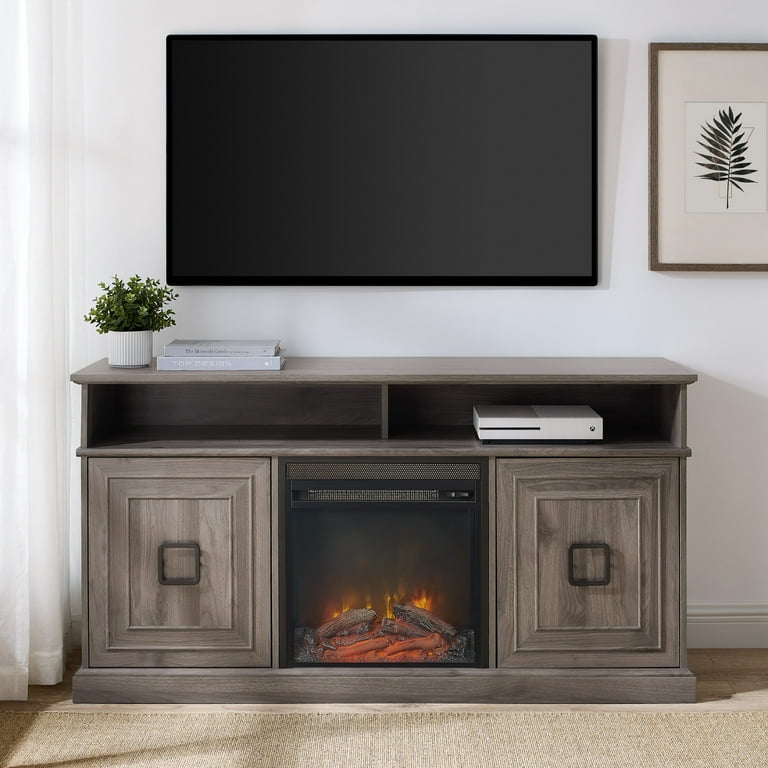 Manor Park Transitional Fireplace TV Stand for TVs up to 65, Slate Grey -  Walmart.com