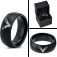 thumbnail image 4 of Tungsten Flying Eagle Band Ring 8mm Men Women Comfort Fit Black Dome Polished, 4 of 4
