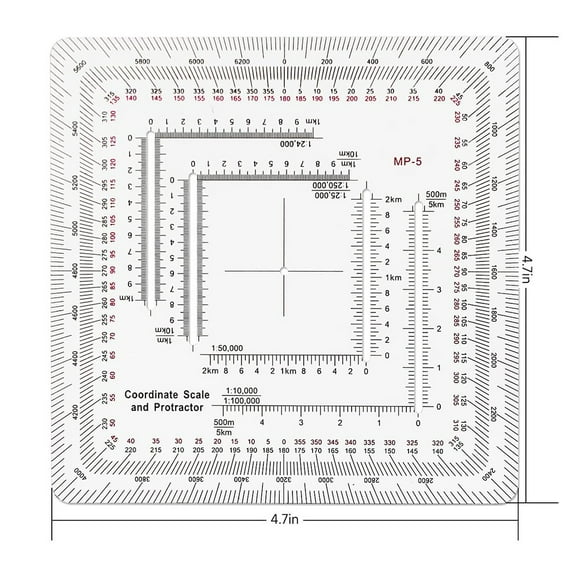Flexible Map Scale Protractor For Engineering And For Construction Projects