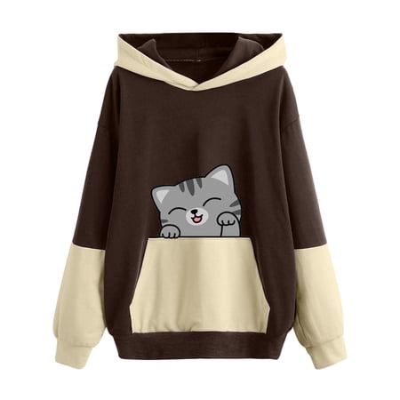 Hooded Sweatshirts Women Clearance,hoksml Hoodies Pullover Women Casual  Deals,Winter Bottoming Hooded Cute Pet Print Plus Size Loose Colorblock  Sweater,Fashion Christmas Gift Essentials Hoodie | Walmart Canada