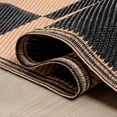 thumbnail image 4 of JONATHAN Y Meadow Grace Polypropylene Bishop Geometric Checker Waterproof Reversible Foldable Plastic Straw Outdoor Area Rug for Patio with Handheld Bag, 5' x 8', Black and Cream MDW103A-5, 4 of 9