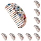 thumbnail image 2 of Qarigey Peine de tablero de acetato de estilo de abrazo artístico químico y de moda peine de pelo semicircular compacto ligero color Color estampado 10Conjunto, 2 of 6
