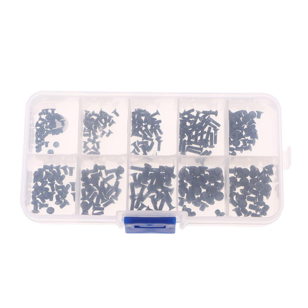 funtasica 2x300Pcs M2/M2.5/M3 Head Machine Screws Assortment , Black+Black, 4 Pcs