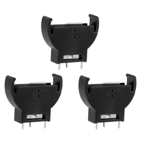 3PCS PCB Hole Plugging Type Vertical Button Battery Holder for LIR/CR2032 2025