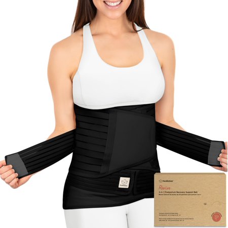 Revive 3 in 1 Postpartum Belly Band Wrap  Post Partum Waist Binder Shapewear (M/L)