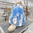 thumbnail image 3 of Floral Pet Dress - Polyester Fabric, Adjustable Snap Buttons, Breathable Mesh, Leash Attachment, Suitable for Small Dogs & Cats, 3 of 5