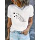 thumbnail image 1 of Camiseta De Verano Para Mujer, Cuello Redondo, Para Mochilero, Vacaciones En La CalleCreative Heart Pattern Printed Women'S Trendy Round Neck Short Sleeve, Simple Casual Sports T-Shirt, Comfortable, 1 of 7
