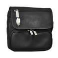 thumbnail image 2 of Extra Large Double Pocket Leather Waist Pack w Back Zip Pocket (Black), 2 of 2