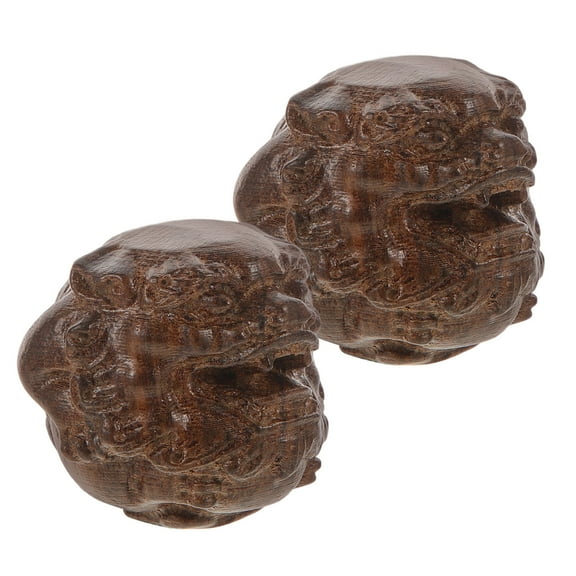 LOLIPPYY 2Pcs Traditional Folk Fitness Equipment Round Massage Balls for Adults Hand Training 4.3x1.6x1.6in