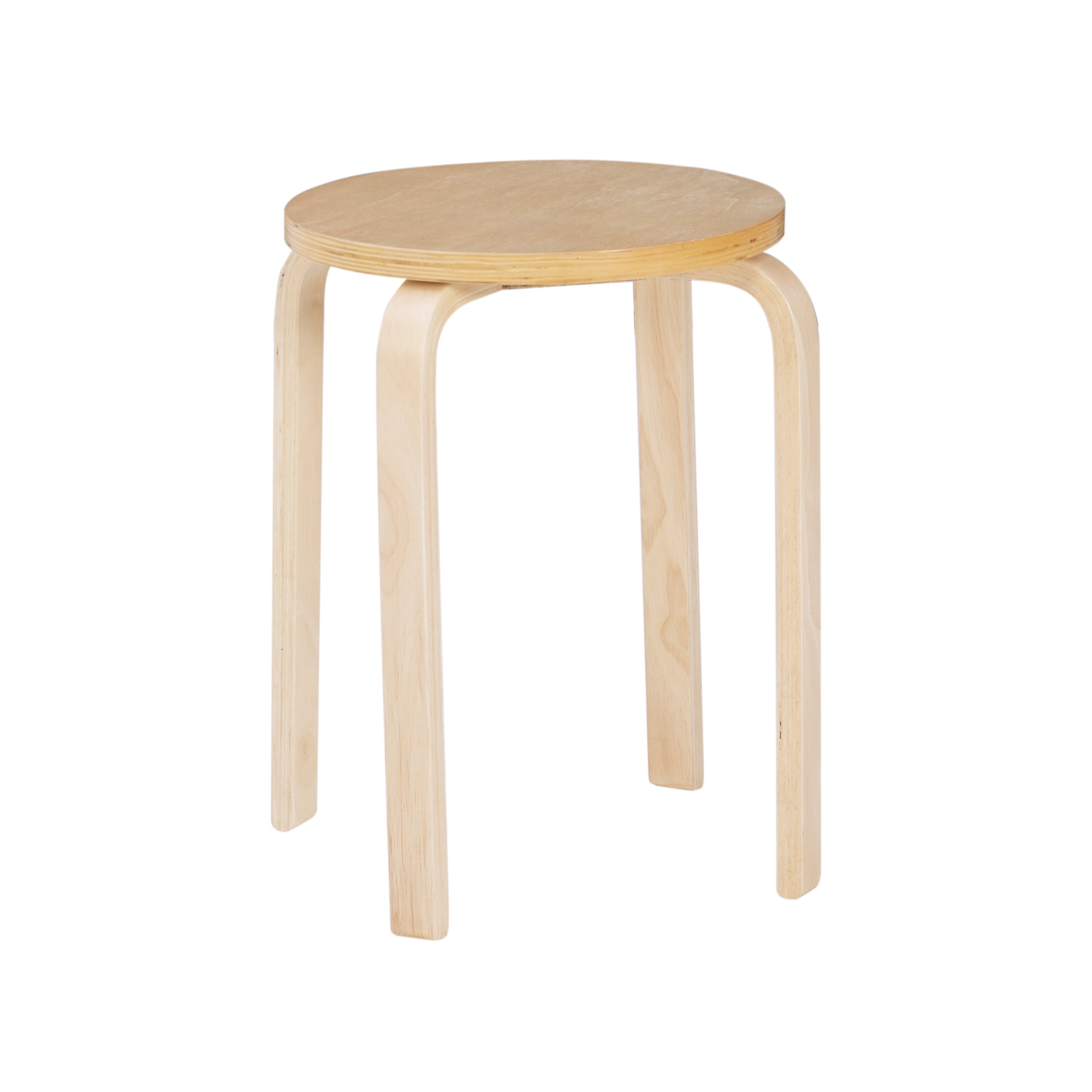 Linon Mayflower 18" Backless Stacking Stools, Set of 4, Natural