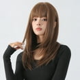 thumbnail image 4 of Women's Fashion Wig Shoulder-length Straight Wig with Inward Layers Bangs, 4 of 8