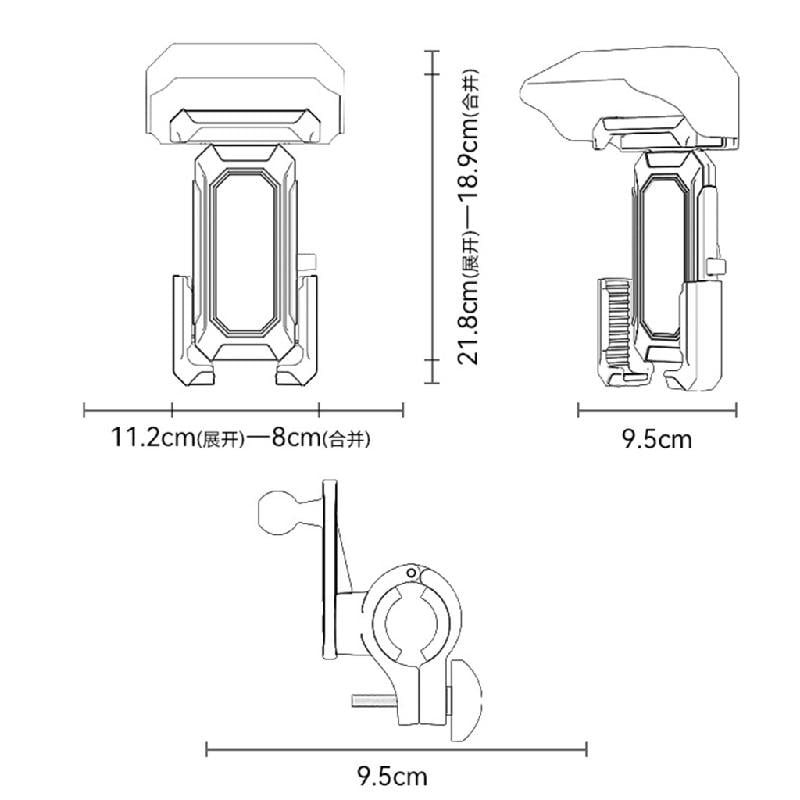 Motorcycle Phone Holder with Sunshade Motorcycle Phone Mount, Handlebar Cellphone Cradles