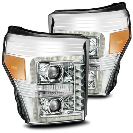AlphaRex 11-16 Ford Super Duty LUXX-Series LED Projector Headlights Chrome