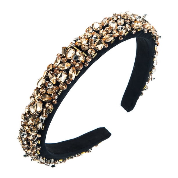 Diademas de perlas para mujer, diadema acolchada, cadena de joyería de terciopelo negro, diadema hecha a mano con flores nacaradas