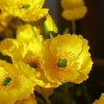 thumbnail image 5 of HESHENG Artificial Silk Poppy Flowers 6pcs Wedding 23inch Centerpiece Natural Real Touch Garden Home Decor, Yellow, 5 of 15