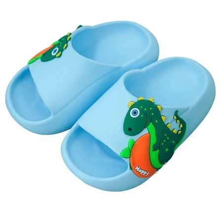 

HYwys Slippers for Kids Boys Girls Summer Bathroom Shower Shoes Child Lightweight Non-Slip Sandals Unisex Beach Pool Toe Indoor Outdoor Cute Dinosaur Quick Dry Slippers