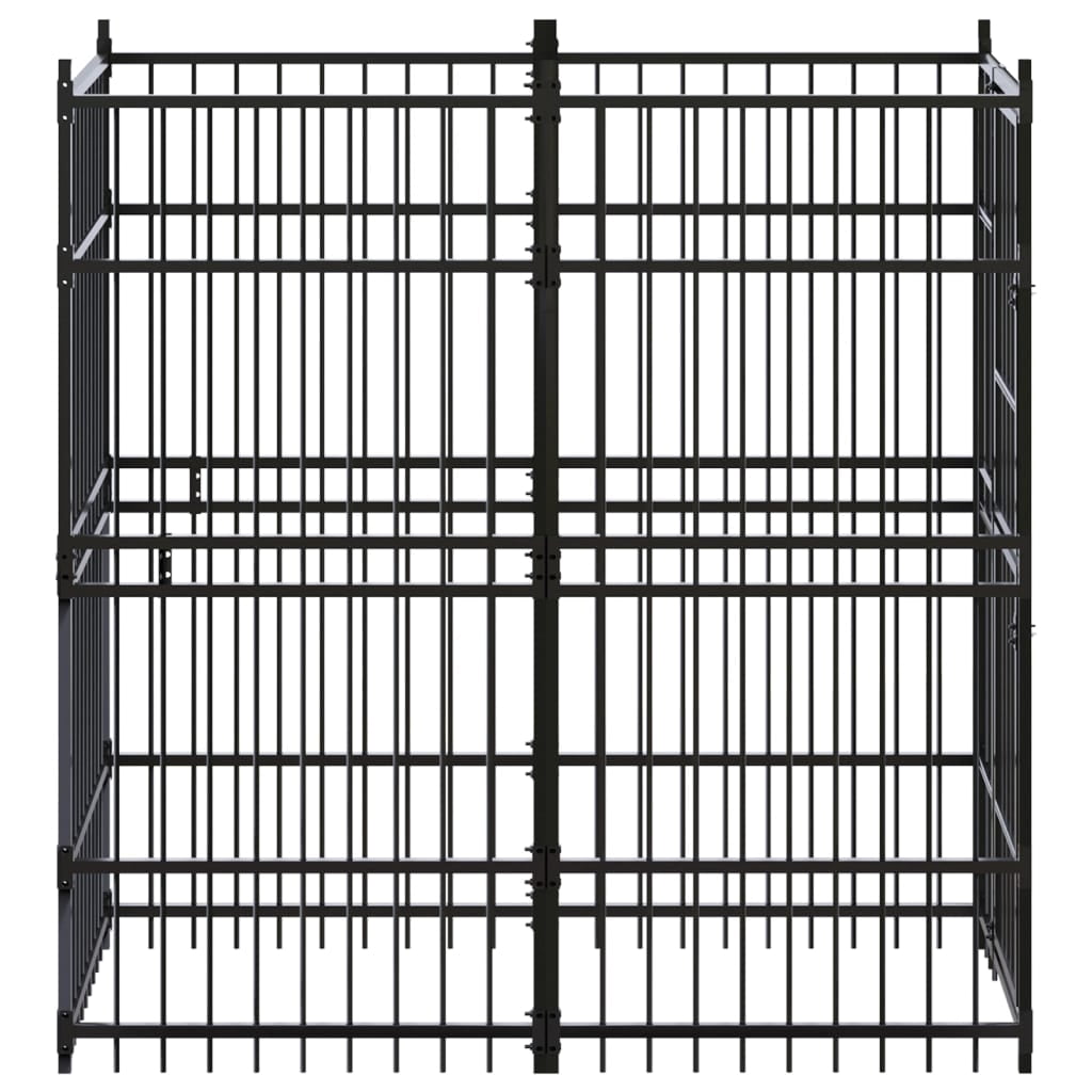 vidaXL Outdoor Dog Kennel Steel 19.8 ft²