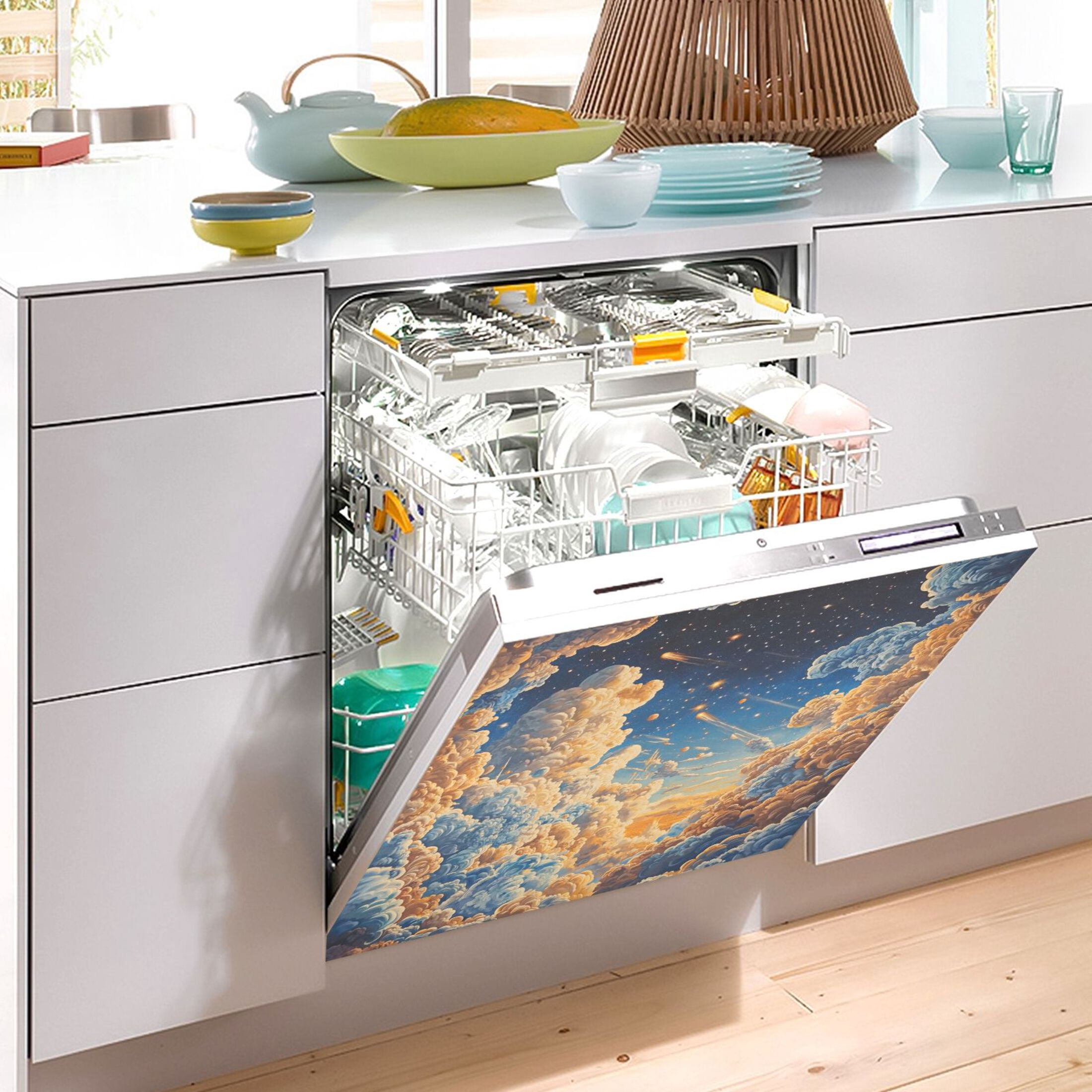 Dishwasher Magnetic Sticker 23x26 Inch Refrigerator Magnetic Sticker Washing Machine Magnetic Sticker Kitchen Panel Magnetic Sticker Home Decor Super Beautiful Sky