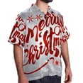 thumbnail image 2 of Christmas Font Men's Printed Button Down Short Sleeve Casual Summer Beach Shirt - Unisex, 2 of 6