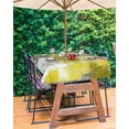 thumbnail image 3 of Outdoor Tablecloth with Umbrella Hole for Patio/Picnic/Party/Camping, Yellow Grey Waterproof Table Cloth Rectangle Table Cover Washable, Modern Oil Painted Abstract Art Aesthetics 60"x 84", 3 of 7