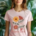 thumbnail image 5 of Christian Graphic T-Shirt I Will Not Be Shaken Psalm 16:8 for Women, Light Pink, Size 3XL, 5 of 6