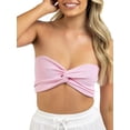 thumbnail image 3 of Coduop Women's Strapless Tube Tops Twist Knot Front Wrap Chest Bandeau Camisole Basic Tank Tops, 3 of 6