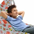 thumbnail image 1 of Cartoon Lounger Chair Bag, Cartoon Like Tea Pots with Retro Polka Dots in Orange Colored Flowers Art Print, High Capacity Storage with Handle Container, Lounger Size, Multicolor, by Ambesonne, 1 of 5