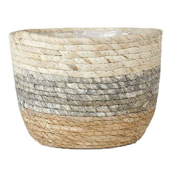 POYOGA Seagrass Plant Basket Woven Plants Pots Indoor Basket Planter with Plastic Liners Decorative Flower Pot for Outdoor