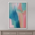 thumbnail image 2 of IDEA4WALL Framed Canvas Print Vibrant Blue Pink Pastel Watercolors Abstract Shape Wall Art Modern Artwork Decor Bohemian Colorful Relax/Zen for Living Room, Bedroom - White 24"x36", 2 of 5