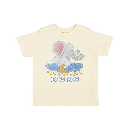 

Inktastic Big Sis Cute Elephants with Moon and Stars Gift Toddler Toddler Girl T-Shirt