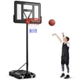 thumbnail image 1 of Gymax Panier de Basketball Portable 4,4-10 Pi avec Panneau Arrière Incassable de 44 Po, Base Remplissable, 1 of 10