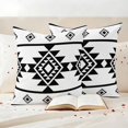 thumbnail image 3 of White Black Boho Outdoor Waterproof Pillow Covers, Southwest Ethnic Abstract Geometric Decorative Square Throw Pillowcase Sofa Cushion Sham for Patio/Couch/Chair, 24"x24" 2 Pack, 3 of 8
