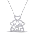 thumbnail image 3 of AFFY White Natural Diamonds Elephants Heart Pendant Necklace in 14K White Gold Over Sterling Silver (1/15 Cttw), 3 of 5