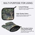 thumbnail image 3 of Yayeee Oven Mitts and Pot Holder Set of 2 Heat Resistant Kitchen Gloves Baking Hot Pad, Green Forest Scene, 3 of 5