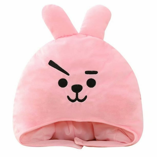 Gorro de peluche Kpops para niños, de peluche, 33 x 33 cm, color rosa