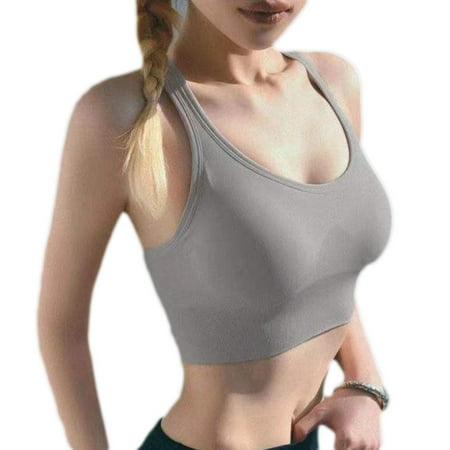 

RUNZETA Sports Bra for Women Criss-Cross Back Padded Sports Bras Medium Support Yoga Bra with Removable Cups Sportswear Bra