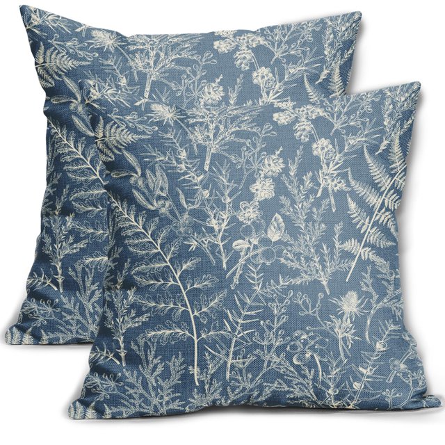 Juego de 2 fundas de almohada de algodón, color azul claro, 45 x 45 cm, de Sorfbliss