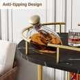 thumbnail image 5 of Garvee Bar Serving Cart with 3 Tier Storage Shelves, Wine Rack, Glass Holder, Golden and Black, 5 of 11