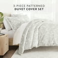 thumbnail image 5 of Noble Linens Weathered Floral Light Gray 3-Piece Duvet Cover Set, King, 5 of 10