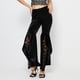 thumbnail image 5 of Pantalones casuales para mujer con diseño acampanado y corte de encaje: ropa cómoda para el día a día, material de encaje, todas las tallas., 5 of 7