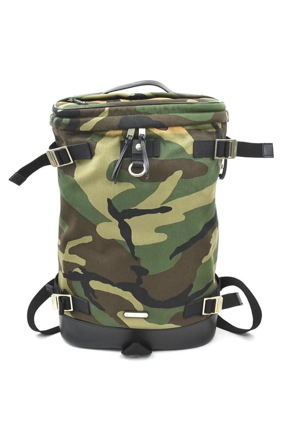 Pre-Owned Saint Laurent Men's Canvas and Leather Backpack in Khaki Black (Product Code: 481005)...