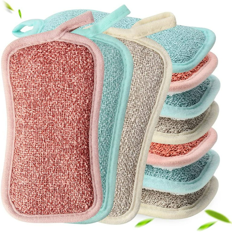 5/10/20PCS Scrub Sponges for Dishes Non-Scratch Microfiber Sponge Non Stick  Pot Cleaning Sponges