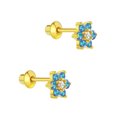thumbnail image 3 of 18k Gold Plated Flower Baby Earrings Screw Back Kids 5mm, 3 of 6