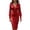 Red, variant on Women Spring V Neck Long Sleeve Lace Patchwork Dress Elegant Party Midi Dresses Red XXL