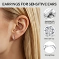 thumbnail image 3 of ChicSilver 925 Sterling Silver Huggie Hoop Earrings or Women Cubic Zirconia 8mm Cartilage Earrings Small Silver Hoops Lightweight Hypoallergenic Jewelry Christmas Birthday Gifts for Her Mom Wife, 3 of 10