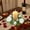 White, variant on Artificial Austen Rose Candle Wreath Valentine's Day Decorations, 7.8x7.8in Romantic Table Ornament Candle Ring Decor for Candlelit Dinners & Wedding