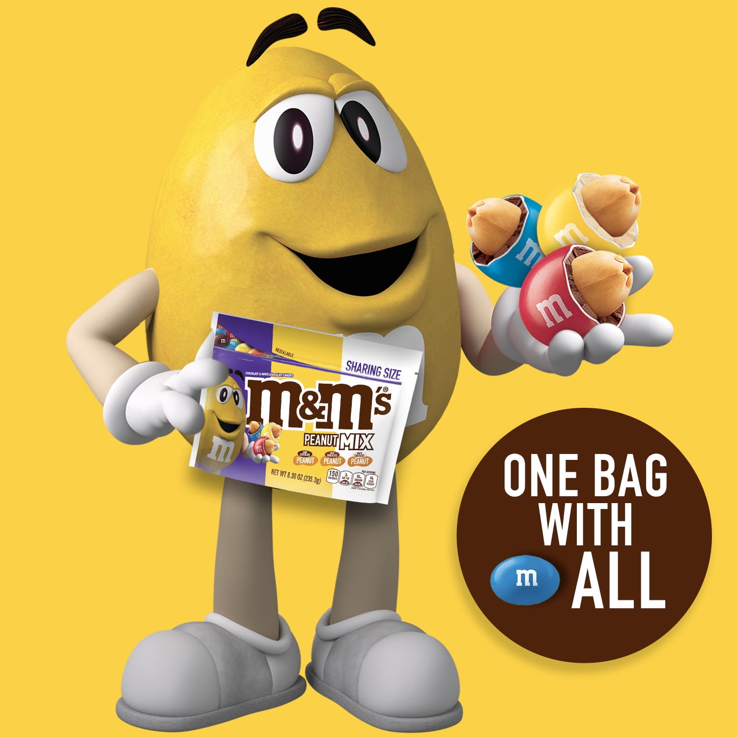 7 x M&M's Peanut Chocolate Nuts Sharing Party Bag 1kg